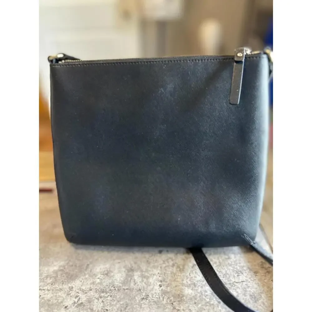 Kate Spade Laurel Way Rima Crossbody Bag‎ Black Saffiano Leather Messenger Bag